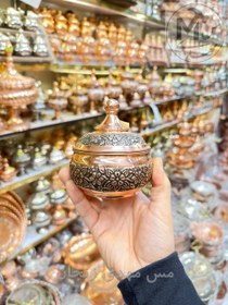 تصویر قندان مسی گلبرگی توپی قندان مسی گلبرگی توپی