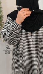 تصویر پیراهن بلند پشمی اعلاء مدل ماریلا - پیچازی سفید_مشکی 