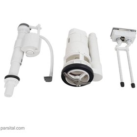 تصویر مکانیزم نیکا ، مروارید و لاریسا سنی پلاستیک Sani-Plastic-outlet-dual-flush-valve-kit