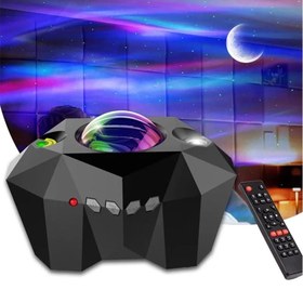 تصویر پروژکتور شفق قطبی Star Projector 3 in 1 Galaxy Night Light Projector Wireless Music Speaker Aurora/Moon/Starry for Kids Baby Teen Adults