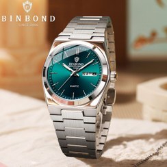 تصویر ساعت مردانه کوارتز مدل Bin Bond مقاوم در برابر آب با بند استیل 
