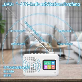 تصویر رادیو دیجیتالی مدل LDR101-DE برند LFF سفید Digital radio model LDR101-DE, LFF brand, white