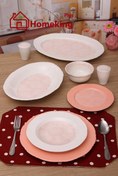 تصویر سرویس غذاخوری 28 پارچه چینی هوم کینگ - گلبهی 