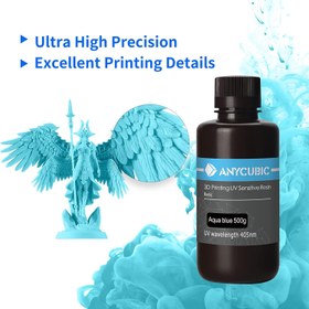 تصویر رزین رنگ آبی 500 گرمی ANYCUBIC 3D Printer Resin - ارسال 20 روز کاری 