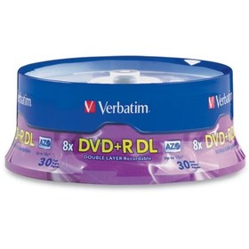 تصویر Verbatim DVD R DL 8.5 GB 8X با سطح مارک دار - اسپیندل 30pk - 96542 