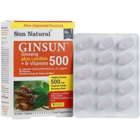 تصویر جینسان (جنسینگ +ویتامین) سان نچرال 30 قرص Ginsun Sun Nutural 30 tabs