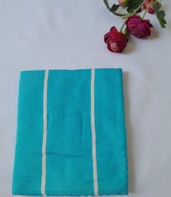 تصویر حوله یزدی رنگ فیروزه ای 