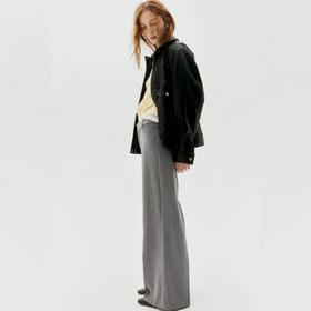 تصویر شلوار پارچه‌ای زنانه اچ اند ام ( H&M ) طوسی واید لگ 