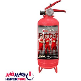 تصویر کپسول آتش نشانی 1 کیلوگرمی پودر و گاز کارا طرح پرسپولیس (A) 1kg powder and gas fire extinguisher, Persepolis design (A)