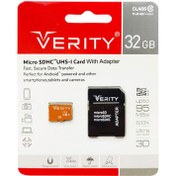 تصویر رم میکرو 32 گیگ VERITY مدل U1 95MB/s 633X آداپتور دار micro SDHC card ram