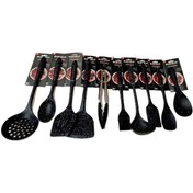 تصویر سرویس کفگیر و ملاقه 10پارچه شنگیا مدل سیلیکونی کد NEW 10-1 - مشکی مات 