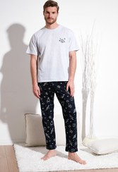 تصویر ست پیژامه و لباس خواب بوراتی اورجینال مردانه Buratti 6572011 Cotton Regular Fit Short Sleeve Pajama Set Men's Pajama Set 6572011 