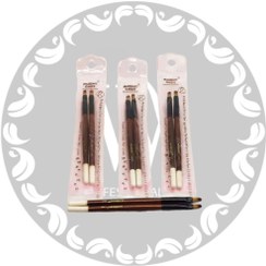 تصویر قلم مو آرایشی صورت قلم رژ و سایه بسته دوعددی 