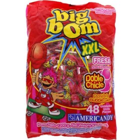 تصویر آبنبات چوبی بیگ بوم توت فرنگی بسته 48 عددی | BigBom XXL Strawberry 