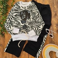 تصویر کراپ و شلوار طرح گورخری علامت سوال 