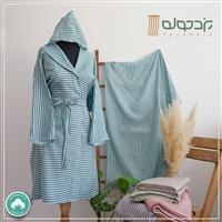 تصویر حوله تنپوش نخی سنتی بافت وافلی حیات کد 3 Cotton bathrobe towel