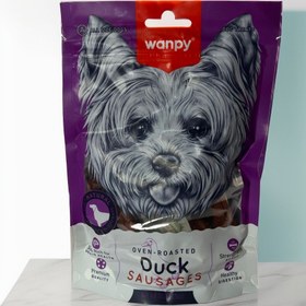 تصویر تشویقی سگ ونپی گوشت اردک جرکی وزن 100 گرم WANPY duck jerky treat for dog 100gr