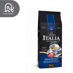 تصویر قهوه ساکوئلا ایتالیا آبی مدل گرن گوستو 500گرمی Saquella Gran Gusto espresso coffee 500g