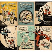 تصویر پک 6 عددی پوسترهای کله فنجونی Cuphead کاپ هد 