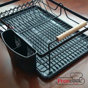 تصویر جاظرفی آب چکان رومیزی(مدل دسته چوب ) - مشکی 