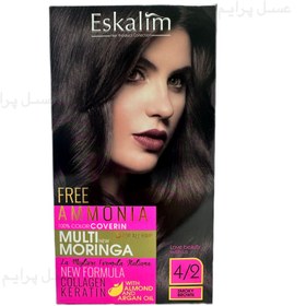 تصویر اسکالیم رنگ مو کیت بدون آمونیاک 4.2 – Eskalim Free-Ammonia Hair Color Kit 4.2 