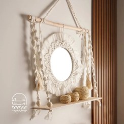 تصویر آینه و شلف مکرومه خورشید 