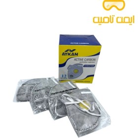 تصویر ماسک سوپاپ دار FFP2-N95 کربن اکتیو آیکان مدل AS8226 