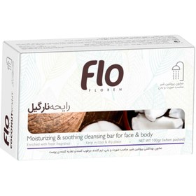 تصویر صابون پروتئین شیر فلو با رایحه نارگیل مقدار 100 گرم 