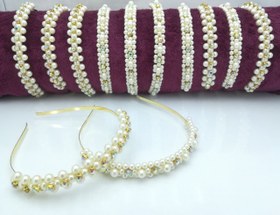 تصویر تل فلزی نگین و مروارید 