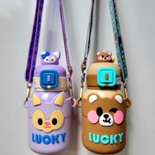 تصویر قمقمه فلاسک طرح حیوانات دو درب 