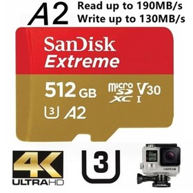 تصویر کارت حافظه microSDXC سن دیسک مدل Extreme کلاس A2 استاندارد UHS-I U3 سرعت 190MBps ظرفیت 512 گیگابایت کارت حافظه Micro SDXC سن دیسک مدل Extreme کلاس A2 سرعت 190MBps کلاس ۲ استاندارد UHS-I U3 ظرفیت 512GB