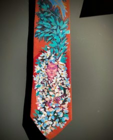 تصویر دارچین کراوات - هنر دست ـ نقاشی روی پارچه کروات 