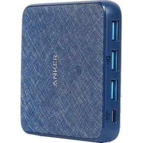 تصویر شارژر دیواری فست چهار پورت ANKER مدل PowerPort Atom III Slim A2045 با توان 65W – آبی 