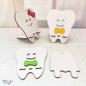 تصویر گیفت دندونی استند موبایل چوبی (طرح دندان) 