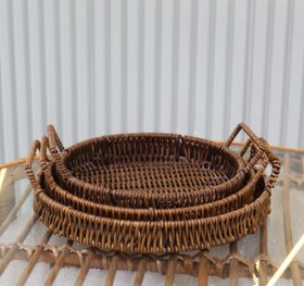 تصویر سبد حصیری گرد 