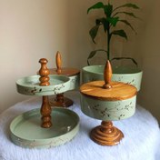 تصویر سرویس پذیرایی چوب و سرامیک ۴ تیکه سرینا 