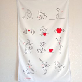 تصویر حوله ورزشی طرح بدنسازی مینیمال 