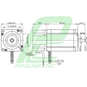 تصویر استپ موتور انکودردار 30 کیلوگرم بر سانتی متر نما 24 برند لیدشاین مدل 60CM30-BZ StepperMotor Leadshine 60CM30-BZ