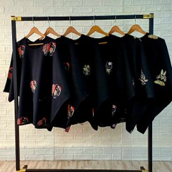 تصویر شومیز کیمونو لینن نخ گرم بالا گلدوزی شده در پنج طرح. 