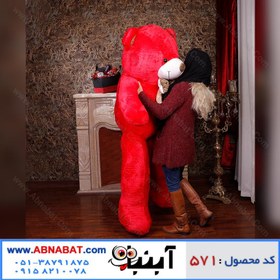 تصویر عروسک خرس قرمز بزرگ ولنتاین دو متری 2 meter big red valentine bear doll