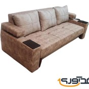 تصویر مبل تختخواب شو 2 نفره باکسدار مدل سورنتا Sofa bed for 2 people with box, Sorenta model