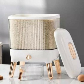 تصویر جا برنجی عروس ظرفیت ۱۰ کیلو برنج خارجی مدل دکمه ای 