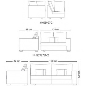 تصویر ست ال 6 نفره مبل راحتی نیلپر با اتومان مدل برنت Brent L Nilper sofa - Brent L