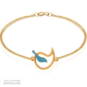 تصویر دستبند طلا زنانه طرح بته جقه و پرنده کد CB348 