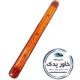 تصویر چراغ فلاشر فدرالی چشمک زن 24 ولت نارنجی دارای کفشک لاستیکی پشت چراغ با 18 SMD 