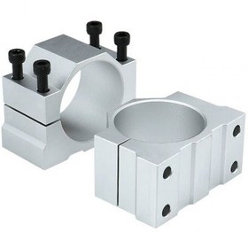 تصویر پایه براکت نگه دارنده آلومینیومی اسپیندل قطر 52 میلیمتر 52mm aluminium dc spindle clamp