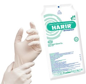 تصویر دستکش جراحی لاتکس استریل حریر مدل بدون پودر سایز Surgical Gloves