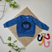 تصویر پیراهن توکرکی نوزادی آستین بلند برند لوپیلو طرح شیر آبی رنگ 