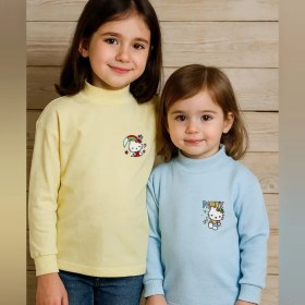 تصویر یقه اسکی بچگانه پنبه با کد 1030 - آبی / 40 1030