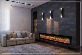 تصویر شومینه برقی الیسان سایز50*200 - 50*200 fireplace 200